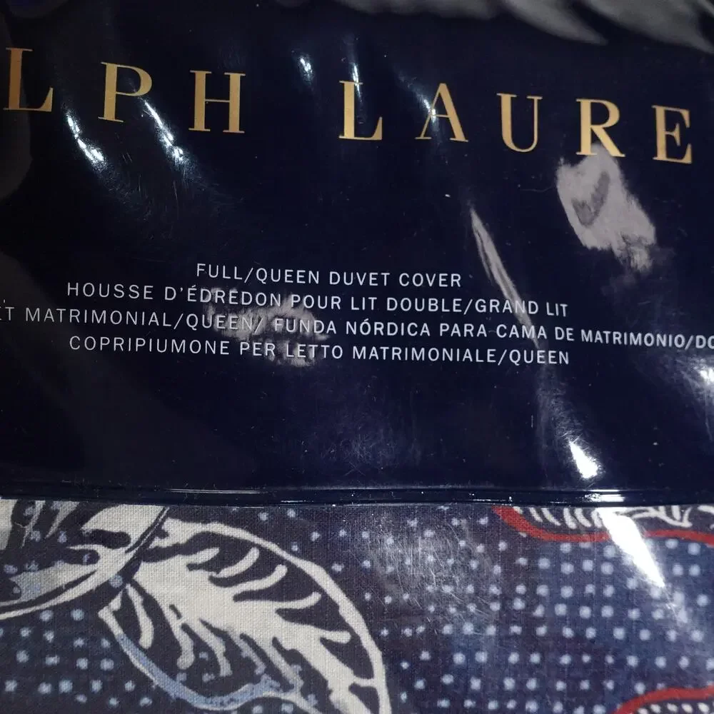 New Ralph Lauren Mirabelle Duvet Cover Full/Queen 92x96 Navy Blue Floral Paisley